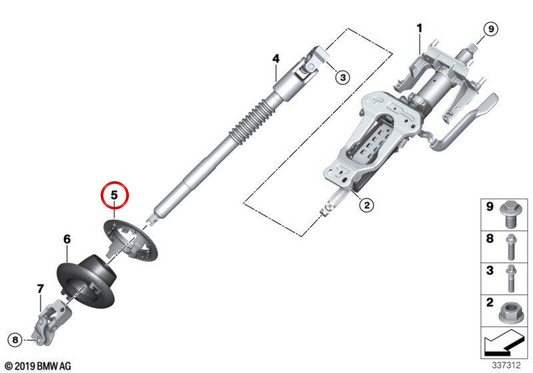 Soporte de fuelle OEM 32306852176 para BMW i3 (I01). Original BMW.