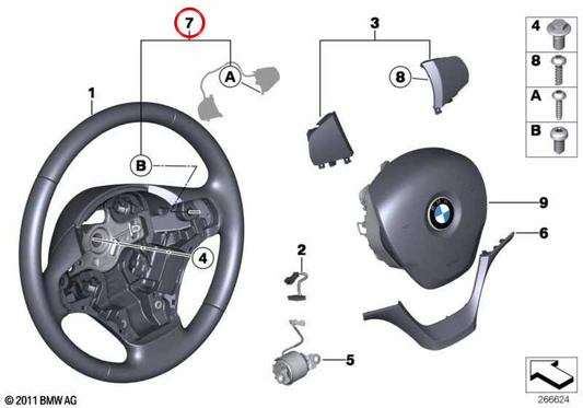 Viti e fissazioni originali OEM 32306856230 per BMW F20, F21, F22, F23, F30, F31, F32, F33, F34, F36, F39, F45, F46, F48. BMW originale.