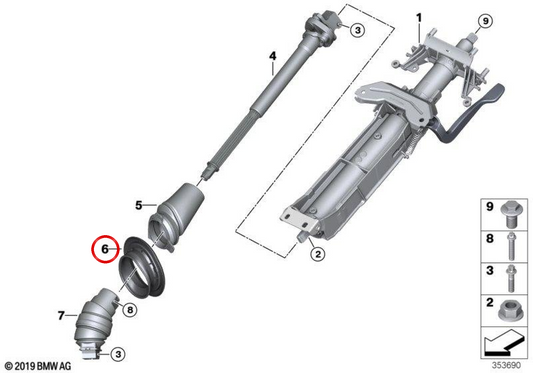 OEM MANAGUITO SUPPORT 32306858716 for BMW I12, I15. Original BMW.