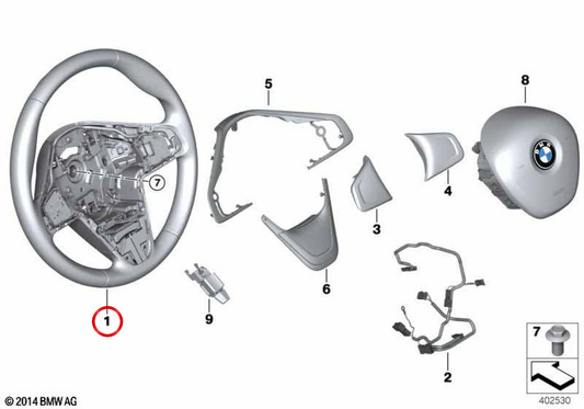 OEM Leder Sportlenker 32306860360 für BMW F45, F46, F48, F39. Original BMW.