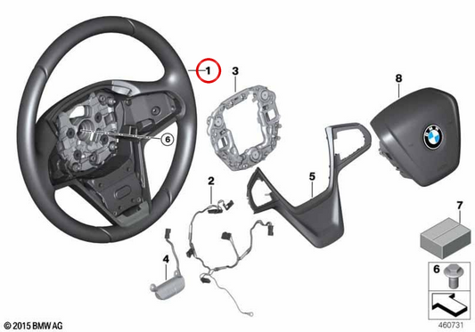 OEM -Lederlenkrad 32306871714 für BMW G11, G12. Original BMW.
