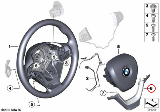 COUVERTURE ENGRES POUR LE VELLEUR 32306879179 pour BMW F25, F26. BMW d'origine.