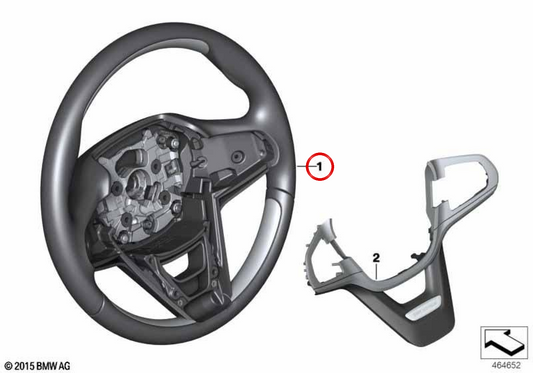 Volante esportivo de couro OEM 32308747981 para BMW G30, G31, G11, G12. BMW genuíno.