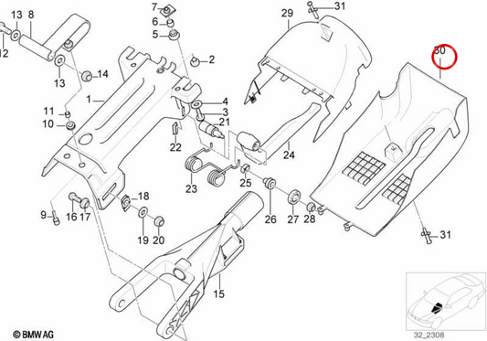 Copertura inferiore della colonna di indirizzo OEM 32311094642 per BMW E39. BMW originale.