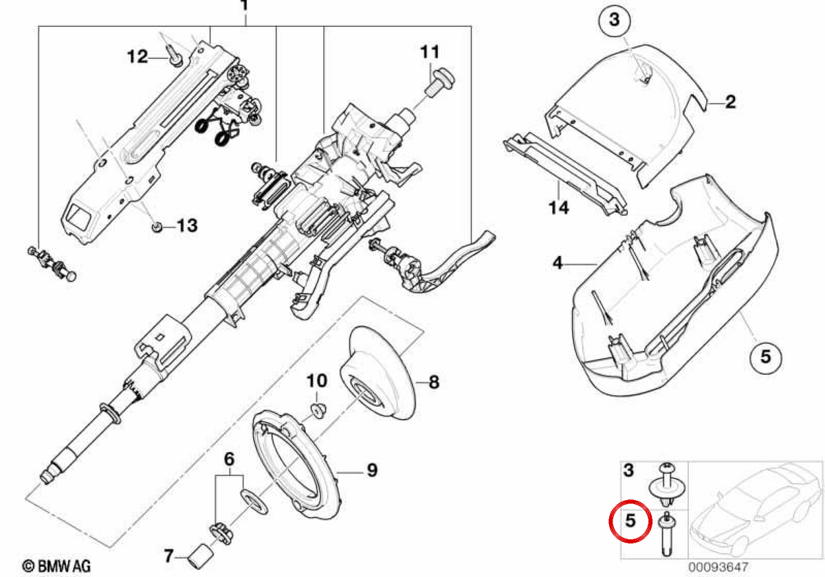 Clamp di indirizzo OEM 32311094681 per BMW E46, E83. BMW originale.