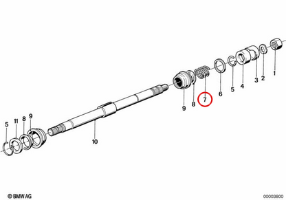 Gestione OEM Spring 32311101017 per BMW E21, E30, E12, E28, E34, E24, E23, E32, Z1. BMW originale.