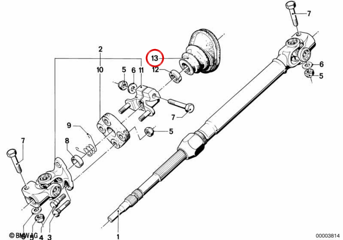 OEM -Adresse Balg 32311116230 für BMW E28, E24, E23. Original BMW.
