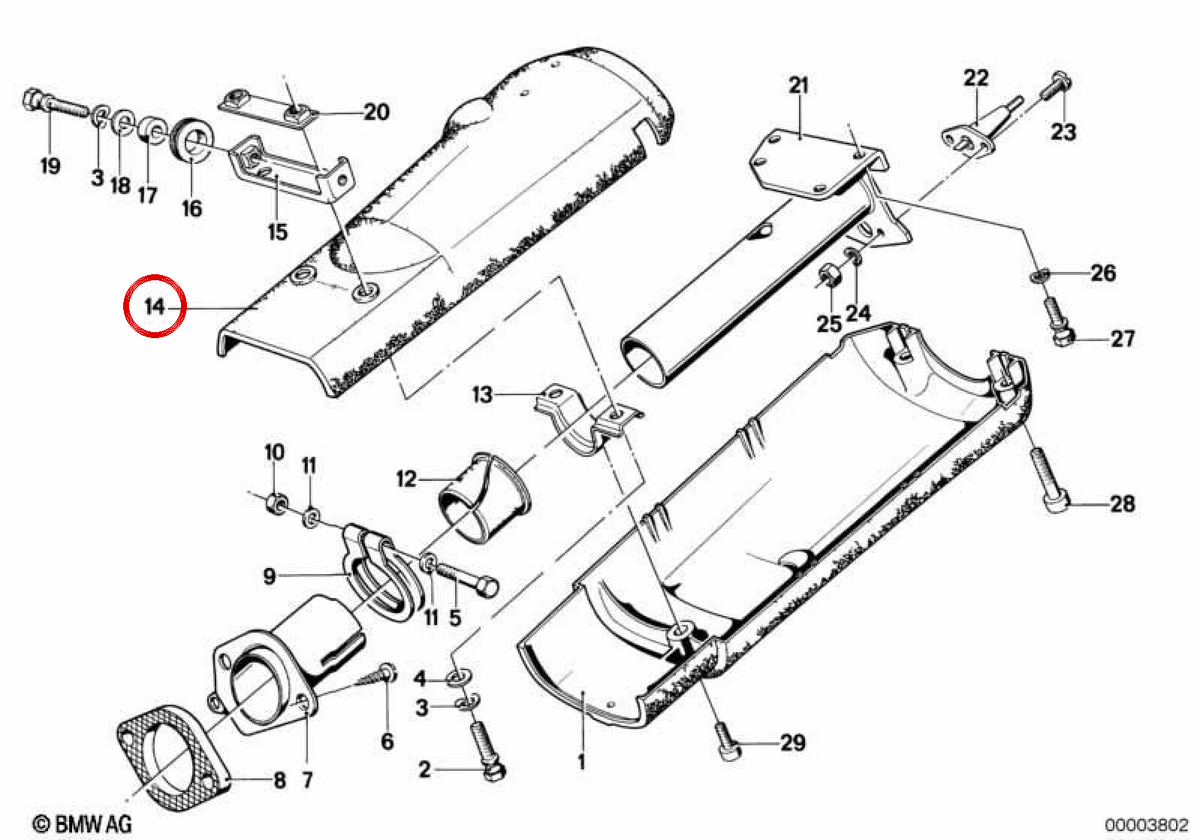 Upper direction column housing 32311152108 for BMW E21. Original BMW.