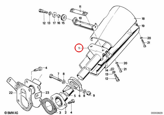 OEM -Adressspaltenrohr 32311152634 für BMW E30. Original BMW.