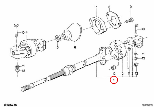 Barra de direção inferior OEM 32311156841 para BMW E30. BMW genuíno.