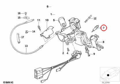 OEM coal contact 32311158475 for BMW E36, E34, E32, E31. Original BMW.