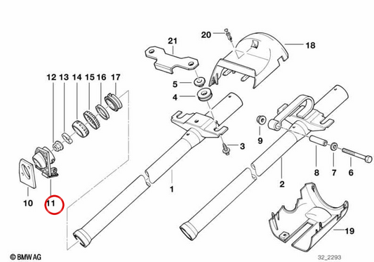 OEM 3231159765 Alloggiamento degli indirizzi per BMW E36 e Z3. BMW originale.