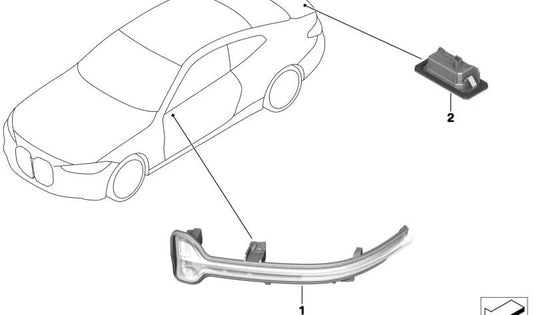 OEM -Registrierung LED LED 63219465311 für BMW G23, G82, G83. Original BMW.