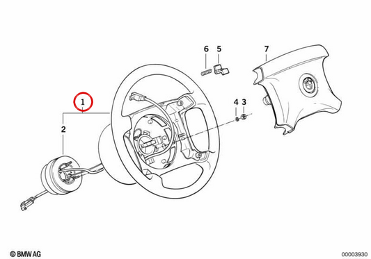Lederlenkrad mit OEM -Airbag 32341157700 für BMW E30. Original BMW.