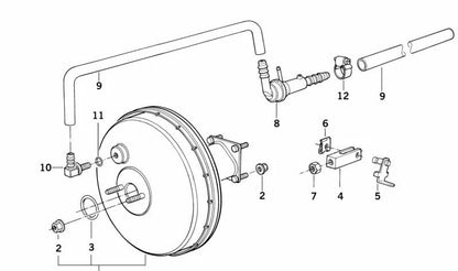 Conector recto OEM 34331158931 para BMW E30, E28, E34, E39. Pieza de sistema de freno. Original BMW.
