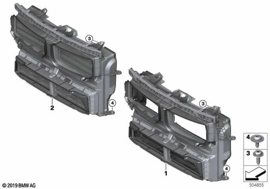 Air duct with flap control for BMW X1 F48N, F49N (OEM 51749491560). Original BMW.