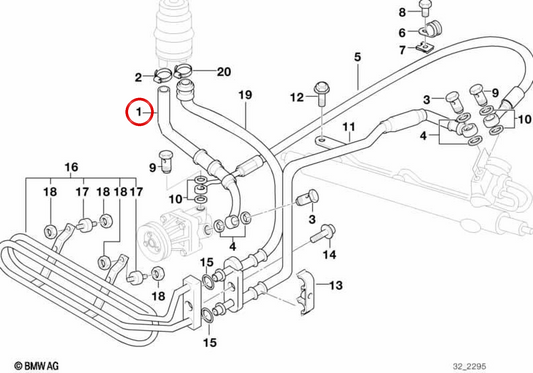 OEM 32411093466 manica di gestione per BMW E36 (include tutti i modelli compatibili: 316i, 318i, 320i, 323i, 325i, 328i, M3). BMW originale.