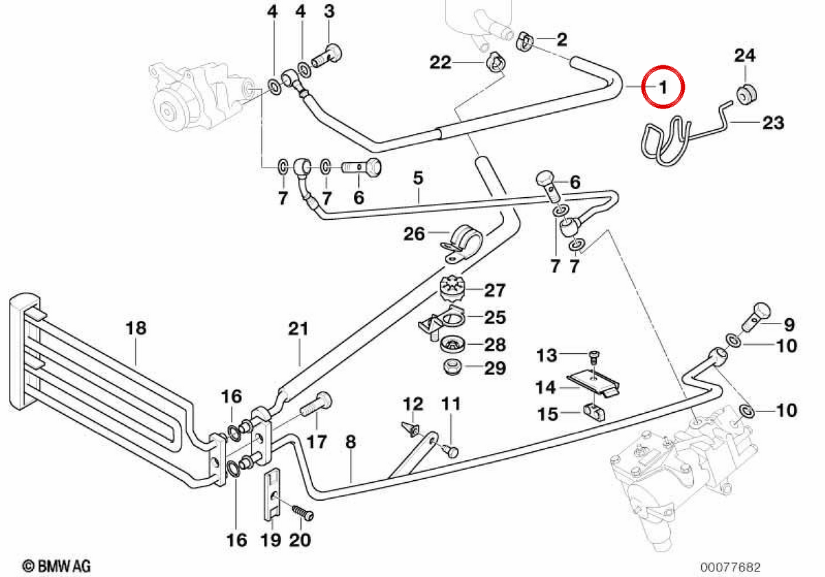 OEMpiration pipe 32411093727 for BMW E38. Original BMW.