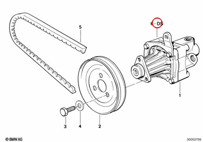 Juego de juntas bomba de aletas OEM 32411135880 para BMW E30, E36, E28, E34, E24, E32, E31, Z1... y más. Original BMW.