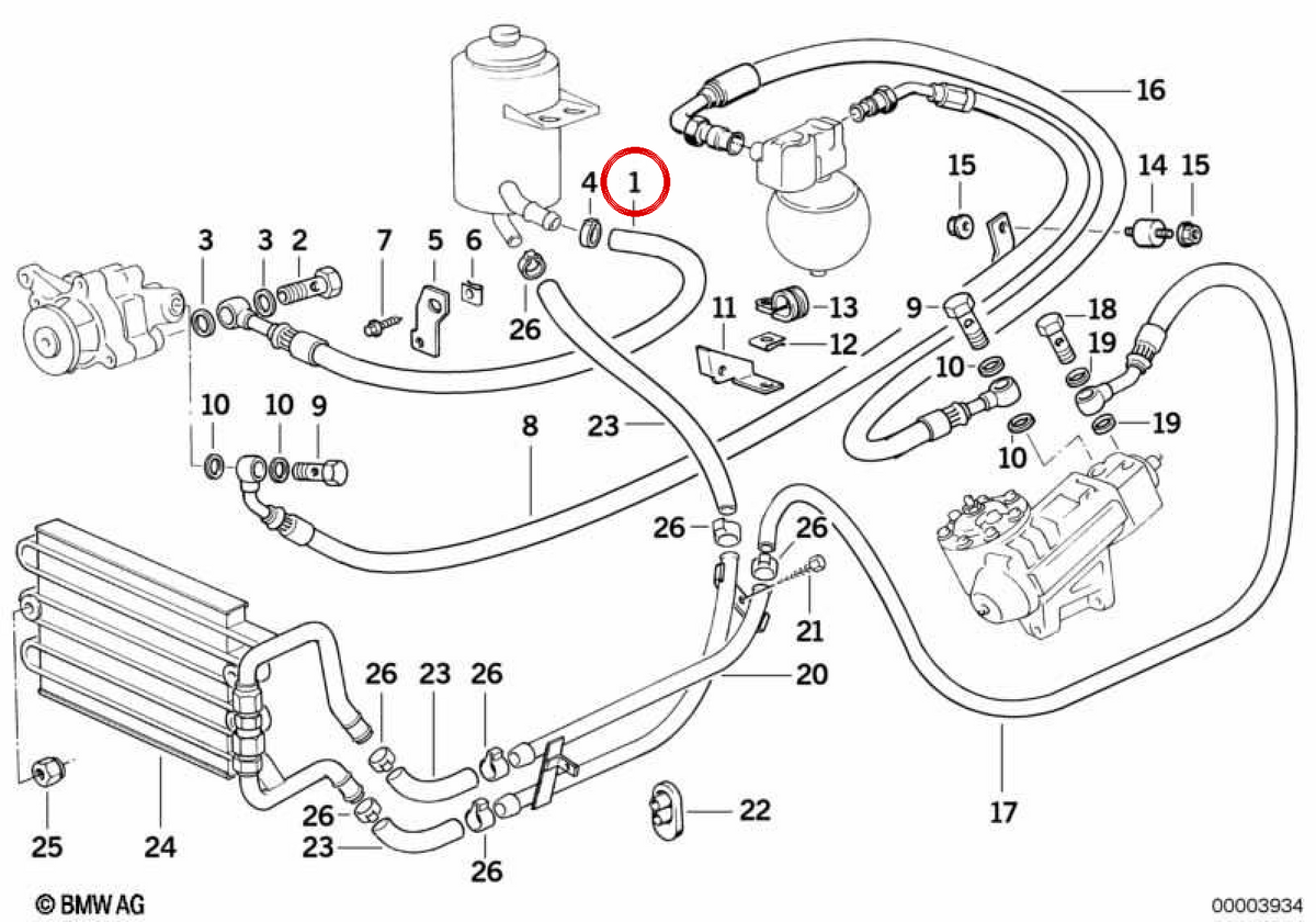 Pipe di Empiration 32411141706 per BMW E31. BMW originale.