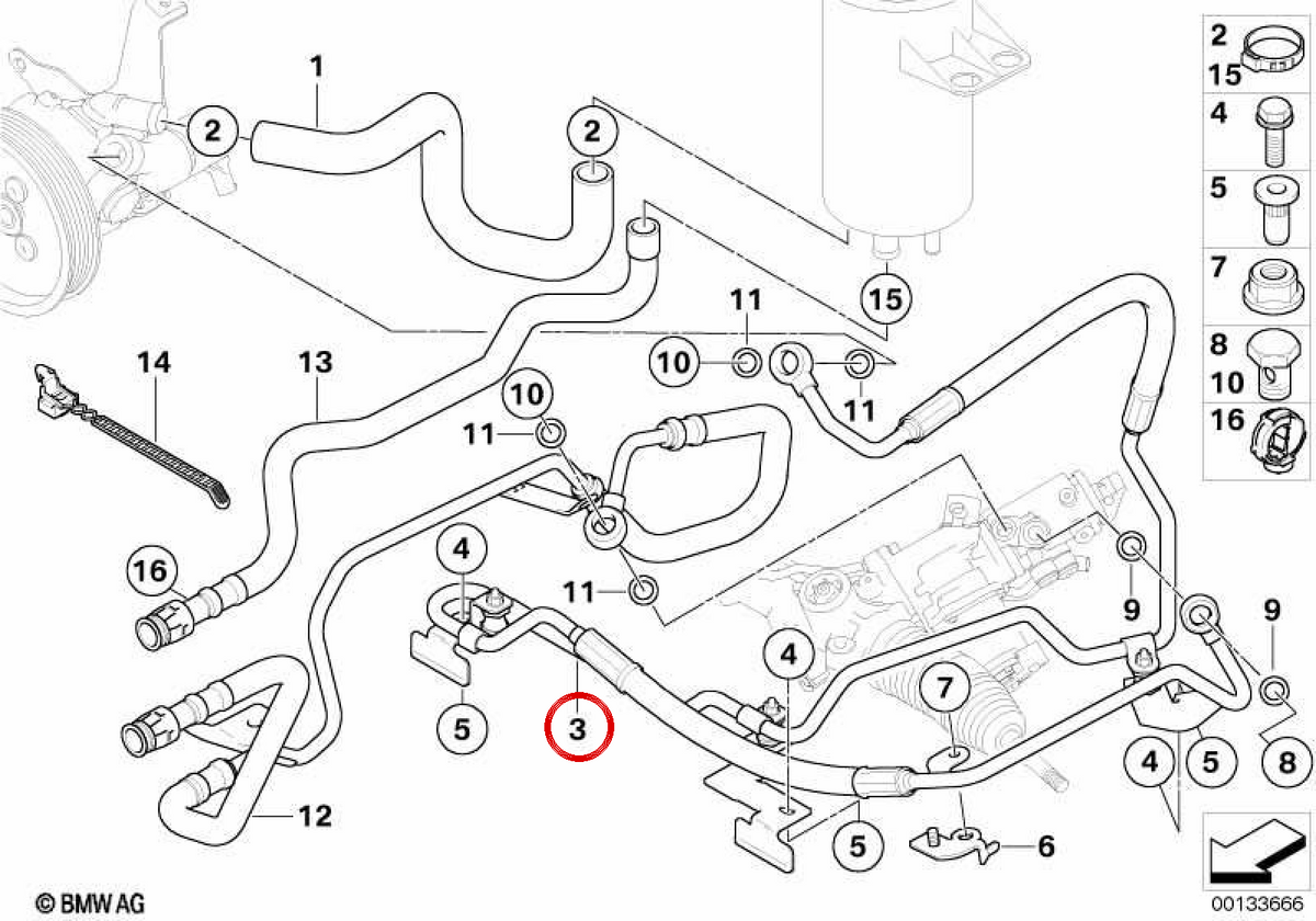 Gestione espansione Indirizzo attivo OEM 32416761507 per BMW E60, E61, E63, E64. BMW originale.
