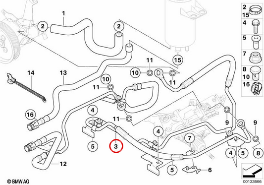 Expansion Manague Adresse active OEM 32416761507 pour BMW E60, E61, E63, E64. BMW d'origine.