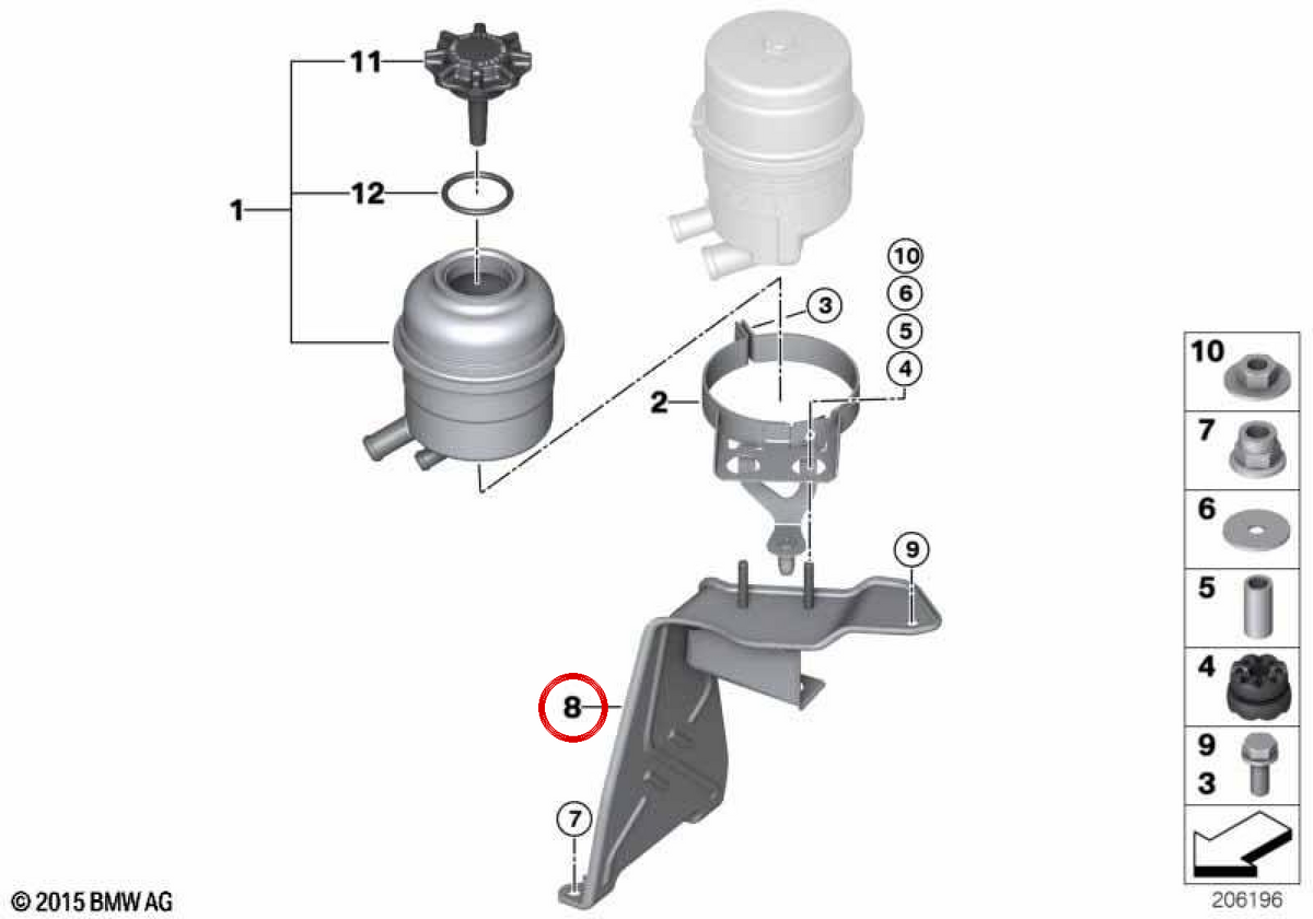 Dépôt d'huile OEM 32416774767 pour BMW E81, E82, E87, E88, E90, E91, E92, E93, E84. BMW d'origine.