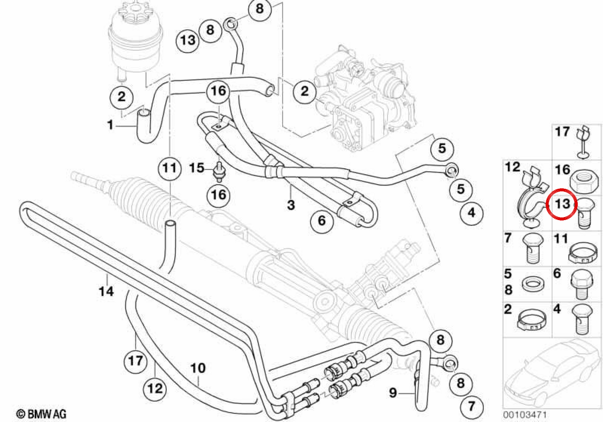 Vis creuse avec rallonge OEM 32416781666 pour BMW E81, E87, E90, E92, X1 E84... et plus. Véritable BMW.