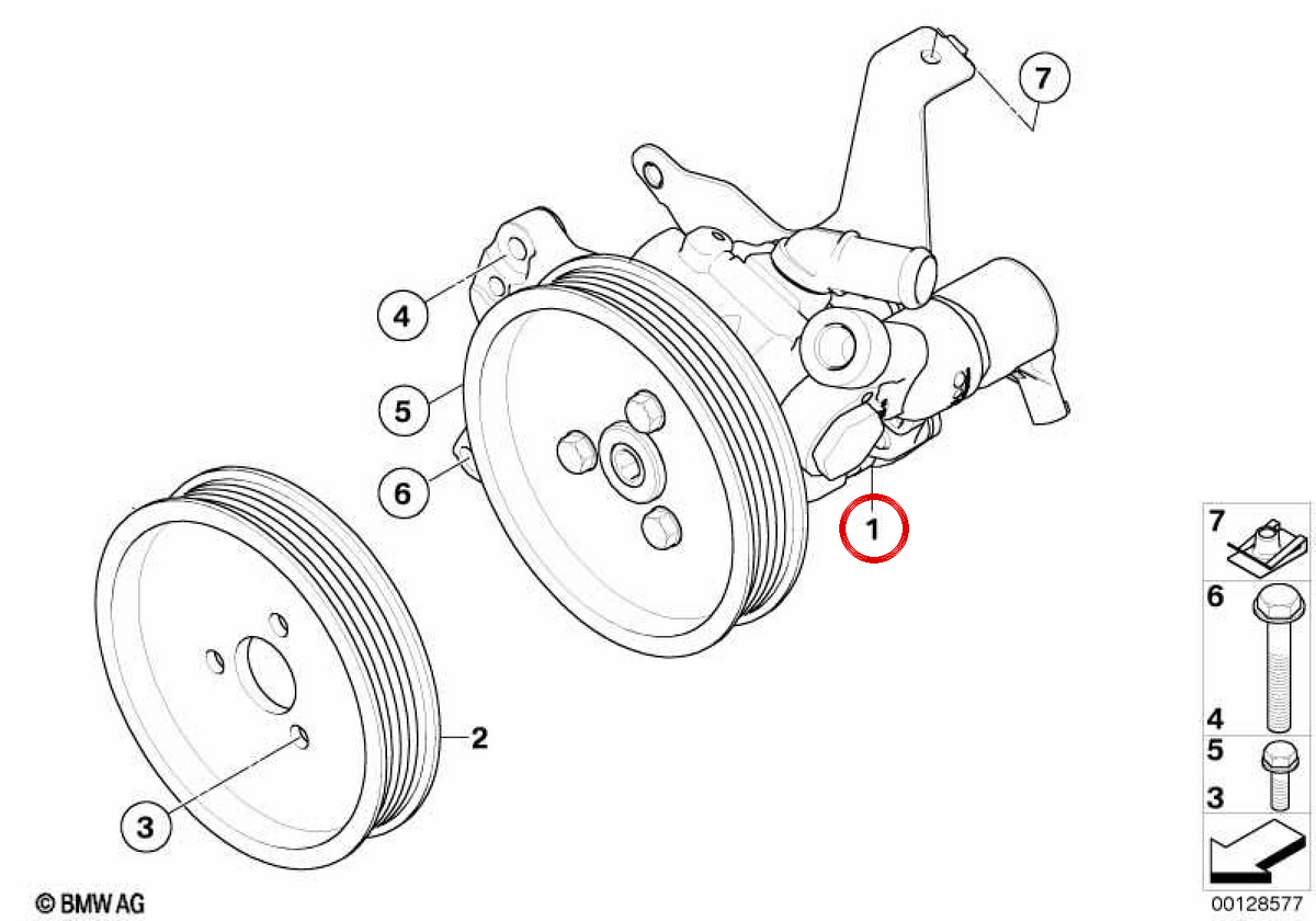 OEM Assisted Lenkpumpe 32416783430 für BMW E60, E61, E63, E64. Original BMW.