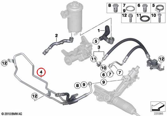 OEM -Rückkehrrohr 32416793665 für BMW E70, E71, F15, F16. Original BMW