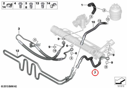 OEM 32416796331 Tube de direction assistée pour BMW E82, E88, E90, E91, E92, E93, E84. BMW d'origine.