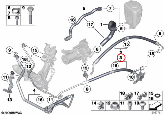 Mangueira de expansão (2ª parte) OEM 32416796387 para BMW F07, F01, F02. BMW genuíno.