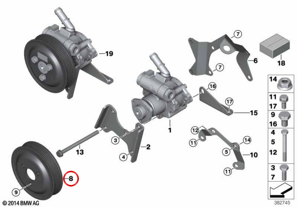 OEM Assisted Lenkpumpe Pumpsy 32421740858 für BMW E36, E46, E39, E38, E83, E53. Original BMW.