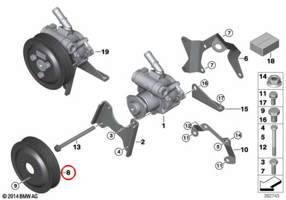 OEM Assisted Lenkpumpe Pumpsy 32421740858 für BMW E36, E46, E39, E38, E83, E53. Original BMW.