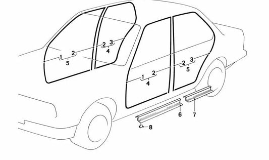 Song Protector OEM 51721907294 pour la série BMW 7 E23 (tous les modèles). Pièce BMW originale.