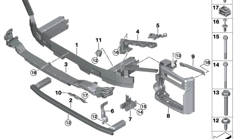 Upper shock absorber for BMW X5 G05, G18 (OEM 51118069212). Genuine BMW