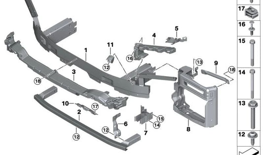 Upper shock absorber for BMW X5 G05, G18 (OEM 51118069212). Genuine BMW