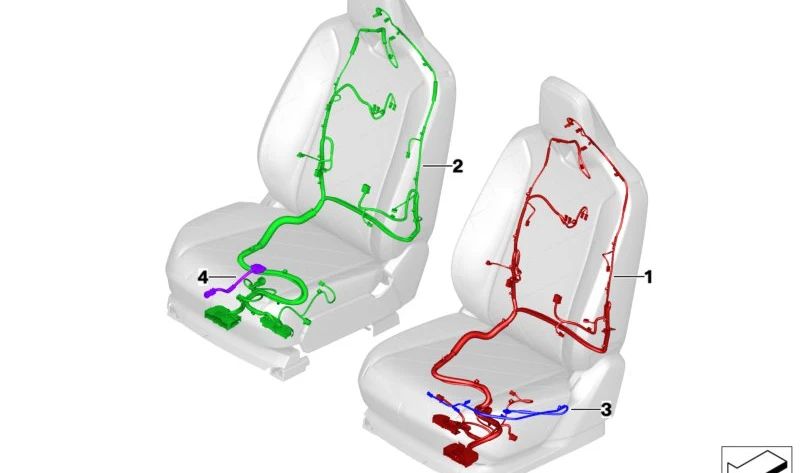 Kabelado asiento izquierdo para BMW I20 (OEM 61125A36C73). Original BMW