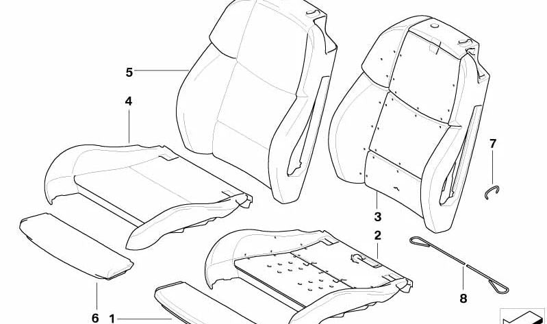 Funda asiento tela/cuero OEM 52108043140 para BMW E90 M3 y E92 M3. Compatible con modelos: PM91, PM92, VA91, VA92, KG91, KG92, WD91, WD92. Original BMW. Color antracita.
