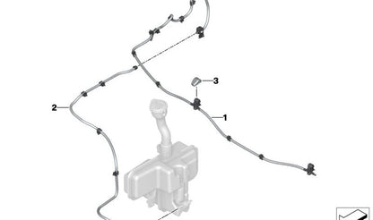 Cadena de boquillas del limpiaparabrisas para BMW i I01, I01N (OEM 61667347668). Original BMW.
