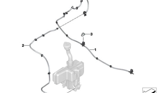 Windshield Washer Hose OEM 61667361536 for BMW i3 (I01). Original BMW
