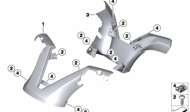 Cubierta del manillar inferior OEM 46637724963 para motos BMW C 600 Sport, C 650 Sport (K18). Original BMW Motorrad.