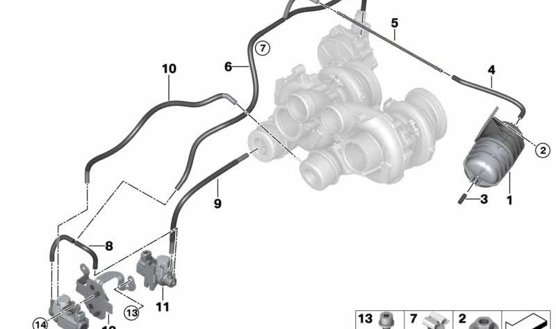 Vakuumrohr für BMW F85, F86 (OEM 11657848346). Original BMW