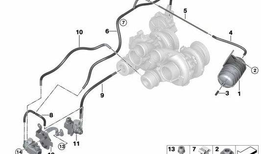 Vakuumrohr für BMW F85, F86 (OEM 11657848346). Original BMW