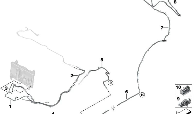 OEM -Windschutzscheibe -Reinigungschlauch 6169850268 für BMW IX (i20). Original BMW.
