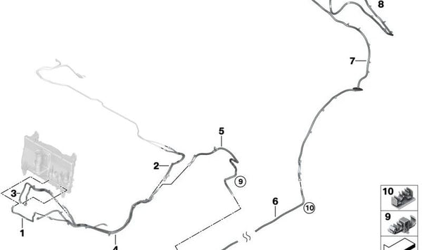 Manguera de limpieza de parabrisas OEM 61669850268 para BMW iX (I20). Original BMW.