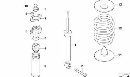Amortiguador adicional trasero para BMW E85 Z4 (OEM 33507836826). Original BMW.
