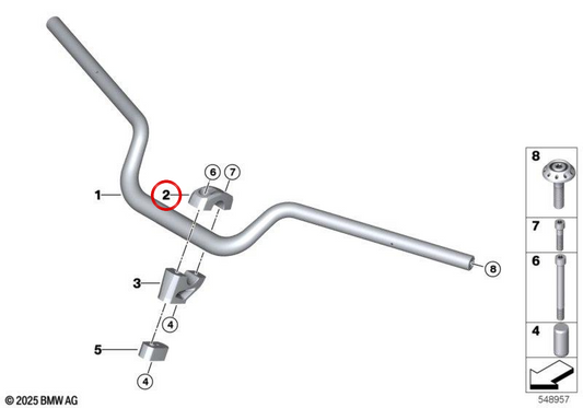 Blocco di fissaggio superiore manubrio nero OEM 32715A6FA56 per moto BMW R 12 G/S (KR2) dal 03/2025. Originale BMW Motorrad.