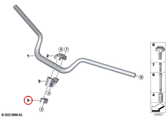 Elevatore manubrio nero +20 mm OEM 32715A82FB0 per moto BMW R 12 G/S Original BMW Motorrad