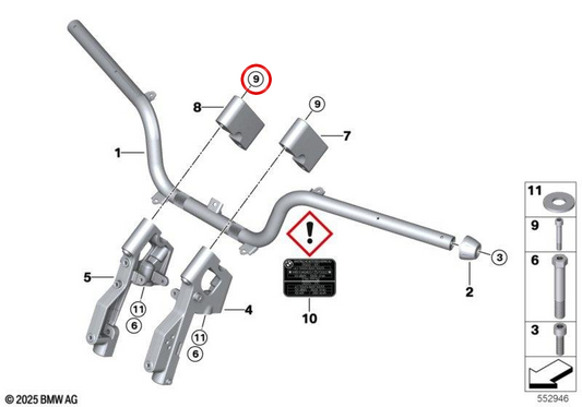 M8X50 OEM 32715A87607 Parafuso para BMW Motorrad CE 02, CE 02 AM. BMW Motorrad original.